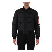 Puffer Bomberjas met Ritssluiting Alpha Industries , Black , Heren