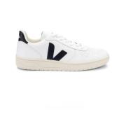 Witte Sneakers met Zwarte V-Detail Veja , White , Dames