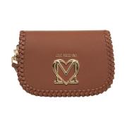 Bruine Schoudertas met Chic Logo Love Moschino , Brown , Dames