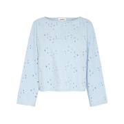 Elegante Zijden Blouse Soaked in Luxury , Blue , Dames