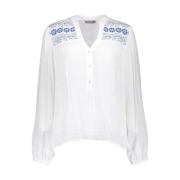 Geborduurde Blouse Geisha , White , Dames