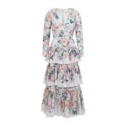 Bloemen Gelaagde Maxi Jurk Zimmermann , Multicolor , Dames