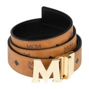 Omkeerbare riem Claus M in Visetos, 3,8 cm MCM , Brown , Unisex