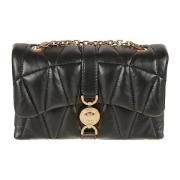 Mini Kleio Lamb Leather Tas Versace , Black , Dames