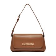 Gladde kameel schoudertas Love Moschino , Brown , Dames