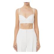 Satijnen Strikken Lichtgewicht Crepe Top Elisabetta Franchi , White , ...