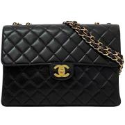 Pre-owned Leather chanel-bags Chanel Vintage , Black , Dames