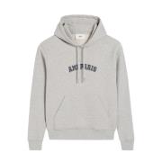 Katoenen Hoodie met Logo Print Ami Paris , Gray , Heren