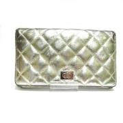 Pre-owned Leather wallets Chanel Vintage , Gray , Dames