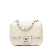 Pre-owned Leather shoulder-bags Chanel Vintage , White , Dames