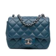 Pre-owned Leather chanel-bags Chanel Vintage , Blue , Dames