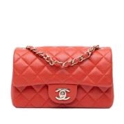 Pre-owned Leather chanel-bags Chanel Vintage , Orange , Dames