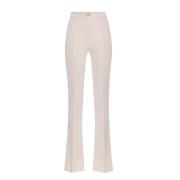 Flared broek in stretch crepè Elisabetta Franchi , Beige , Dames