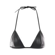 Zwarte leren bralette top Rick Owens , Black , Dames