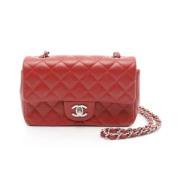 Pre-owned Leather crossbody-bags Chanel Vintage , Red , Dames