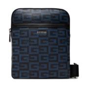 Logomotief handtas - Blauwe stijl Guess , Blue , Heren