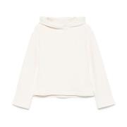 Witte Sweater met Logo Borduursel Max Mara , White , Dames