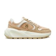 Chunky Mode Sneakers - Beige Leer Tommy Hilfiger , Beige , Heren