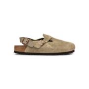 Taupe Suède Leren Klomp Birkenstock , Green , Heren