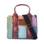 Regenboog Denim Tote met Metalen Accenten Kurt Geiger , Multicolor , D...