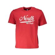 Rood Katoen Print Logo T-Shirt North Sails , Red , Heren