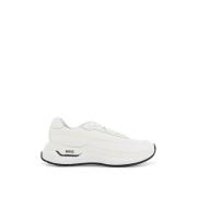 Witte katoenen sneakers met klittenbandsluiting Boss , White , Heren