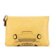 Pre-owned Leather clutches Chanel Vintage , Yellow , Dames