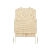 Open Gebreid Vest Olaf Hussein , Beige , Dames