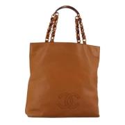 Pre-owned Leather totes Chanel Vintage , Brown , Dames