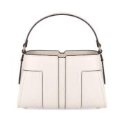 Ivoor Kleine Handtas met Zwarte Stiksels Elisabetta Franchi , White , ...