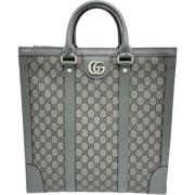 Pre-owned Canvas totes Gucci Vintage , Gray , Dames