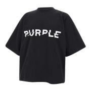 Heren Katoenen T-shirt Zwart Purple Brand , Black , Heren