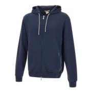 Blauwe Katoenen Hoodie Eleventy , Blue , Heren