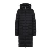 Zwarte Sedan Jas Moncler , Black , Dames