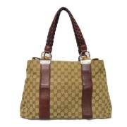 Pre-owned Canvas totes Gucci Vintage , Beige , Dames