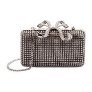 Diamant Kristal Clutch Tas Self Portrait , Gray , Dames