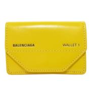 Pre-owned Leather wallets Balenciaga Vintage , Yellow , Dames