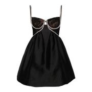 Zwarte Jurk met Kristallen Versiering Self Portrait , Black , Dames