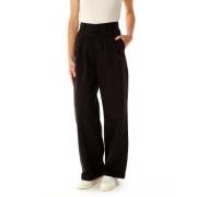 Hoge Taille Loose Fit Twill Broek Carhartt Wip , Black , Dames