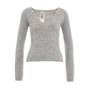 V-neck Knitwear Semicouture , Gray , Dames