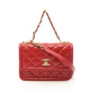 Pre-owned Leather chanel-bags Chanel Vintage , Red , Dames