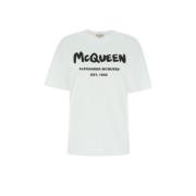 Casual Katoenen T-Shirt voor Mannen Alexander McQueen , White , Dames