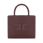 Cacao handtas met dubbel C-logo Elisabetta Franchi , Brown , Dames