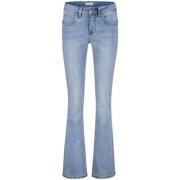 Babette Flared Bleach Jeans Red Button , Blue , Dames