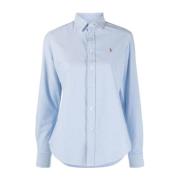 Blauw Katoenen Shirt met Pony Motif Polo Ralph Lauren , Blue , Dames