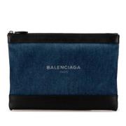 Pre-owned Canvas clutches Balenciaga Vintage , Blue , Dames