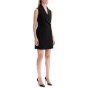 Paillet Rookstijl Jurk in Satijn Max Mara , Black , Dames