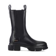 Zwarte leren Chunky Boot met 5cm hak Copenhagen Studios , Black , Dame...