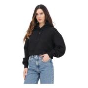 Zwarte hoodie trui casual stijl Calvin Klein Jeans , Black , Dames