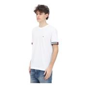 Witte T-shirt met iconische strepen Tommy Hilfiger , White , Heren